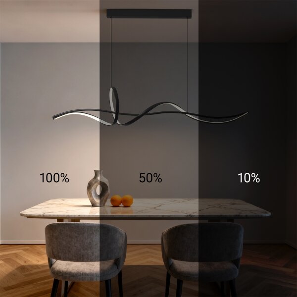 Brilagi - Lustru LED dimabil suspendat pe cablu SIGNATURE LED/55W/230V 120x23 cm negru + telecomandă