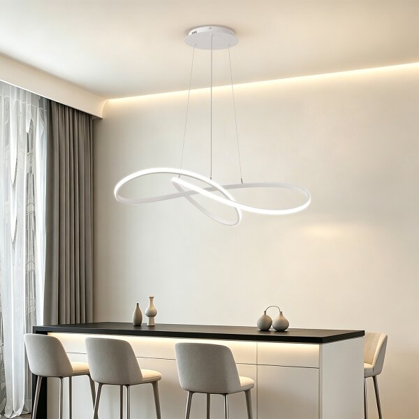 Brilagi - LED dimabil lustră pe cablu INFINITY LED/80W/230V 80x80 cm albă + telecomandă