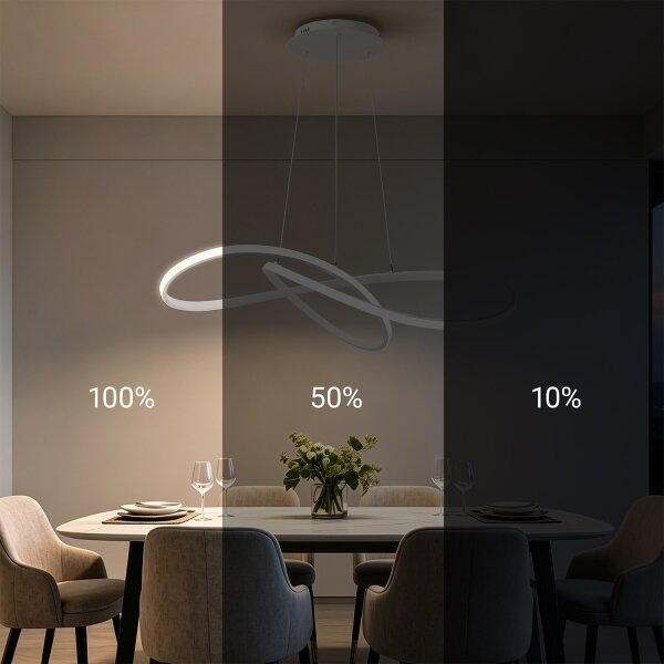 Brilagi - LED dimabil lustră pe cablu INFINITY LED/80W/230V 80x80 cm albă + telecomandă