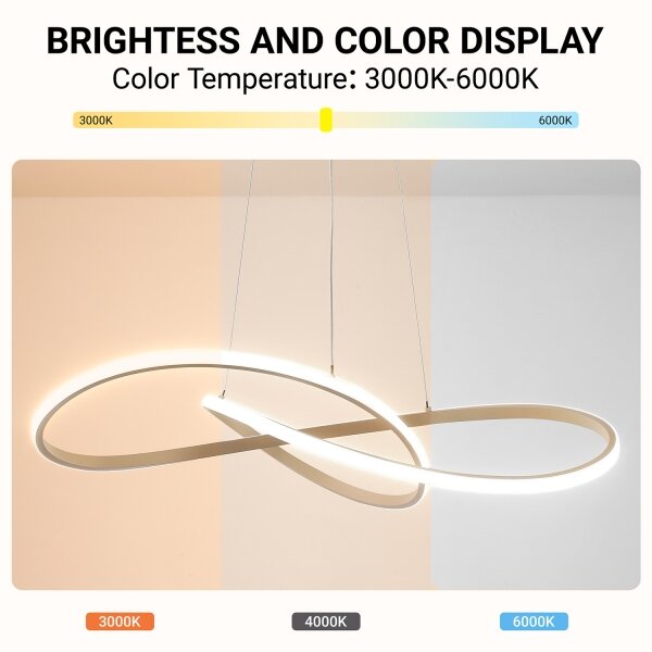 Brilagi - Lustră LED dimabilă pe cablu INFINITY LED/80W/230V 80x80 cm bej + telecomandă