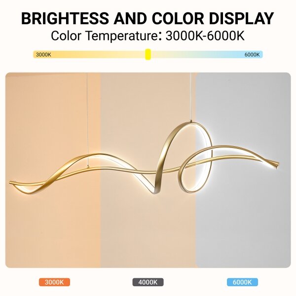Brilagi - Lustră LED reglabilă pe cablu SIGNATURE LED/55W/230V 120x23 cm aurie + telecomandă