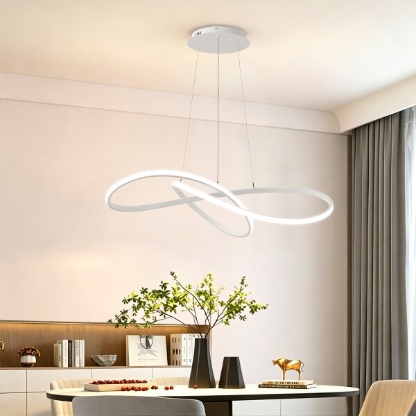 Brilagi - LED dimabil lustră pe cablu INFINITY LED/80W/230V 80x80 cm albă + telecomandă
