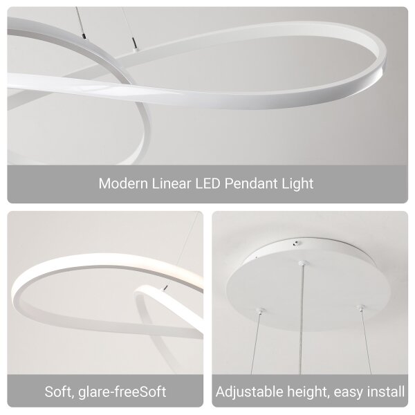 Brilagi - LED dimabil lustră pe cablu INFINITY LED/80W/230V 80x80 cm albă + telecomandă