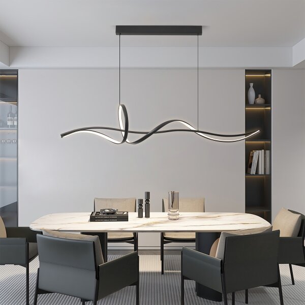 Brilagi - Lustru LED dimabil suspendat pe cablu SIGNATURE LED/55W/230V 120x23 cm negru + telecomandă