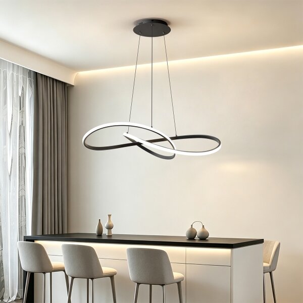 Brilagi - Lustra LED reglabilă pe cablu INFINITY LED/80W/230V 80x80 cm neagră + telecomandă