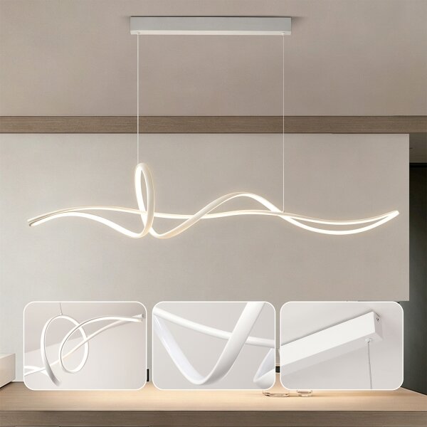 Brilagi - Lustra LED cu dimmer pe cablu SIGNATURE LED/55W/230V 120x23 cm albă + telecomandă
