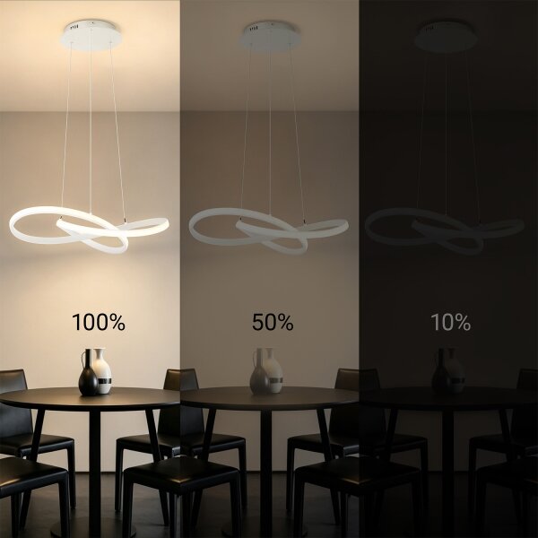 Brilagi - LED dimabil lustră suspendată pe cablu INFINITY LED/55W/230V 50x50 cm albă + telecomandă