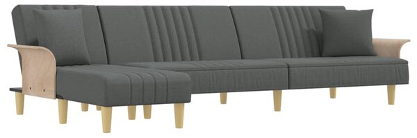 Canapea extensibilă în formă de L gri 279x140x70 cm textil