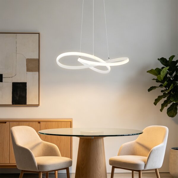 Brilagi - LED dimabil lustră suspendată pe cablu INFINITY LED/55W/230V 50x50 cm albă + telecomandă