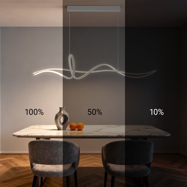 Brilagi - Lustra LED cu dimmer pe cablu SIGNATURE LED/55W/230V 120x23 cm albă + telecomandă