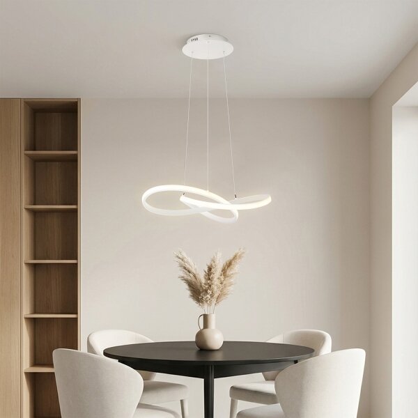 Brilagi - LED dimabil lustră suspendată pe cablu INFINITY LED/55W/230V 50x50 cm albă + telecomandă