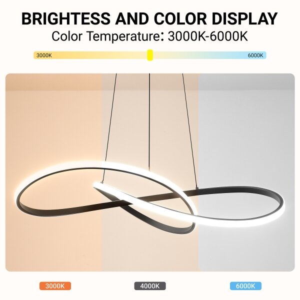Brilagi - Lustra LED reglabilă pe cablu INFINITY LED/80W/230V 80x80 cm neagră + telecomandă