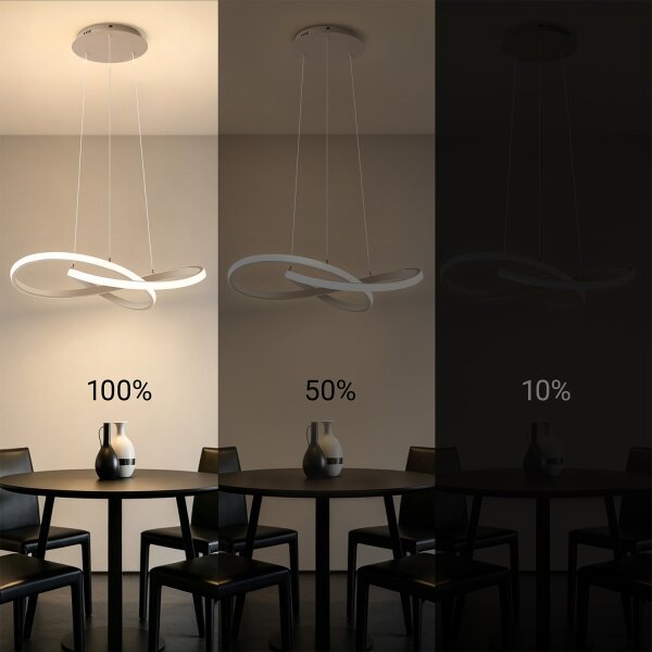 Brilagi - Lustru LED dimmabil pe cablu INFINITY LED/55W/230V 50x50 cm bej + telecomandă