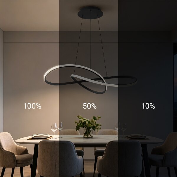 Brilagi - Lustra LED reglabilă pe cablu INFINITY LED/80W/230V 80x80 cm neagră + telecomandă