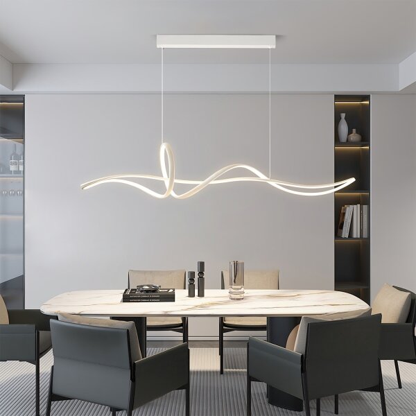 Brilagi - Lustra LED cu dimmer pe cablu SIGNATURE LED/55W/230V 120x23 cm albă + telecomandă