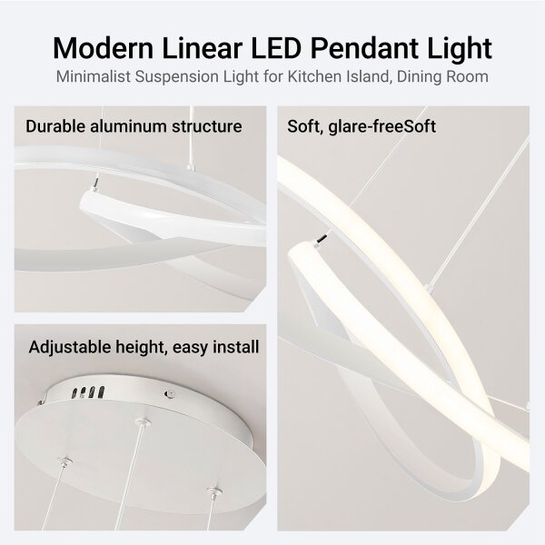 Brilagi - LED dimabil lustră suspendată pe cablu INFINITY LED/55W/230V 50x50 cm albă + telecomandă
