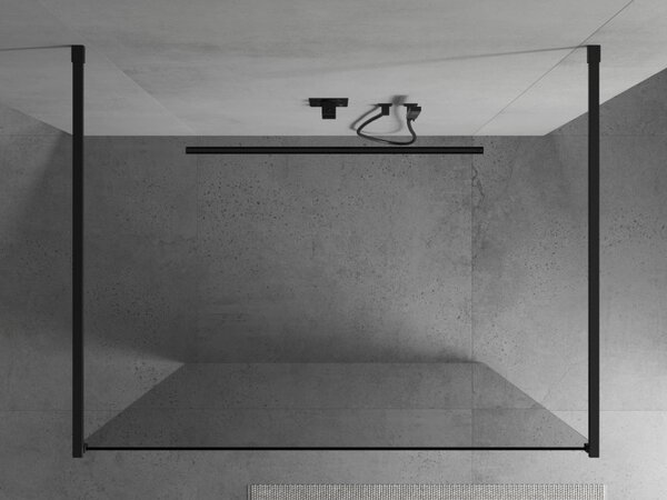 Mexen Kioto, paravan de dus walk-in 105 x 200 cm, sticla transparenta 8 mm, profil negru, 800-105-002-70-00