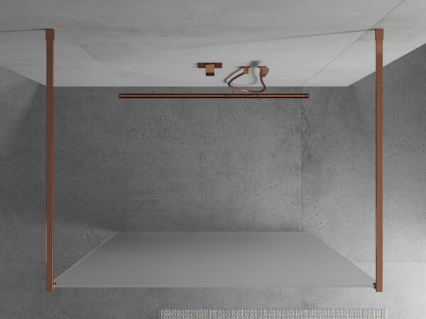 Mexen Kioto, paravan de duș 100 x 200 cm, sticlă mată de 8 mm, 2x distanțiere de stabilizare din aur roz, 800-100-002-60-30