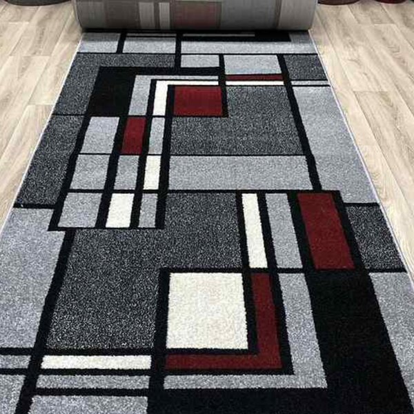 Traversa Hol, Model Cappuccino 16406, Festonata, Latime 80 cm, Gri 80 x 300