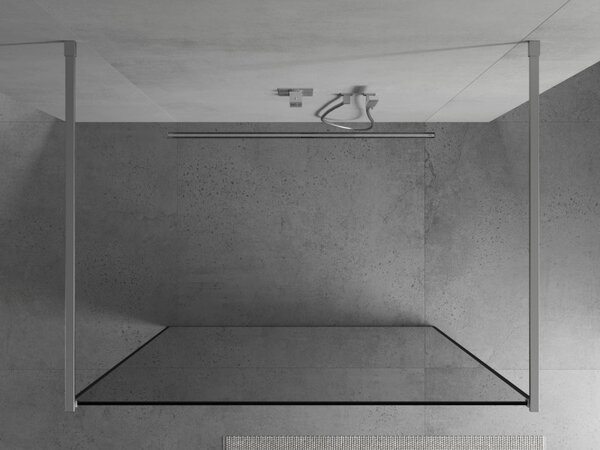 Mexen Kioto, paravan de duș 110 x 200 cm, model sticlă transparentă/negru de 8 mm, 2x distanțiere de stabilizare crom, 800-110-002-01-70