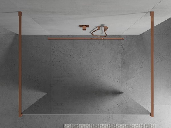 Mexen Kioto, paravan de duș 100 x 200 cm, sticlă de 8 mm cu efect de oglindă, 2x distanțier stabilizator, aur roz, 800-100-002-60-50