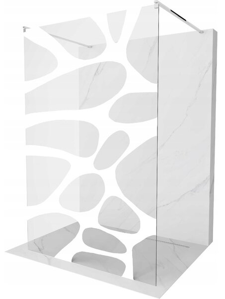 Mexen Kioto, paravan de duș 100 x 200 cm, model sticlă transparent/alb de 8 mm, 2x distanțiere de stabilizare crom, 800-100-002-01-97