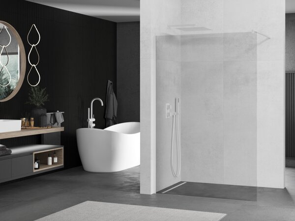 Mexen Kioto, paravan de dus walk-in 60 x 200 cm, sticla transparenta 8 mm, profil alb, 800-060-101-20-00