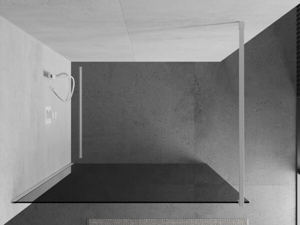 Mexen Kioto, Masa de dus Walk-In 70 x 200 cm, grafit 8 mm, profil alb, 800-070-101-20-40