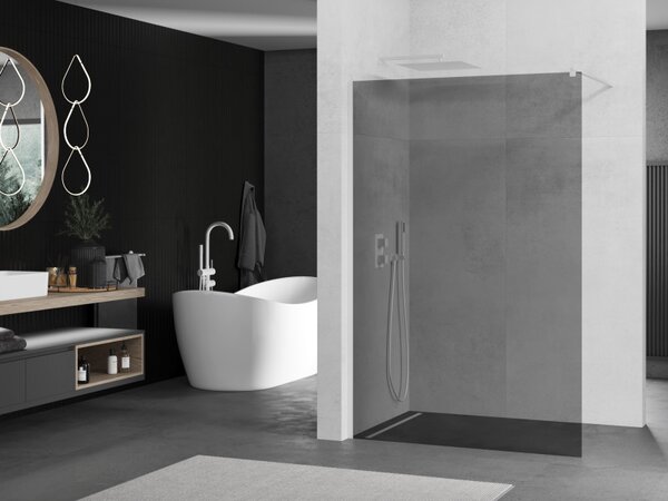 Mexen Kioto, Masa de dus Walk-In 70 x 200 cm, grafit 8 mm, profil alb, 800-070-101-20-40