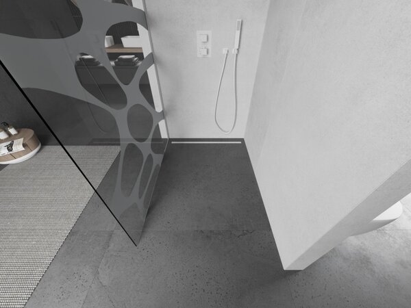 Mexen Kioto, paravan de dus walk-in 80 x 200 cm, model sticla transparenta/alb de 8 mm, profil alb, 800-080-101-20-97