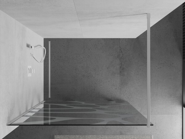 Mexen Kioto, paravan de dus walk-in 80 x 200 cm, model sticla transparenta/alb de 8 mm, profil alb, 800-080-101-20-97