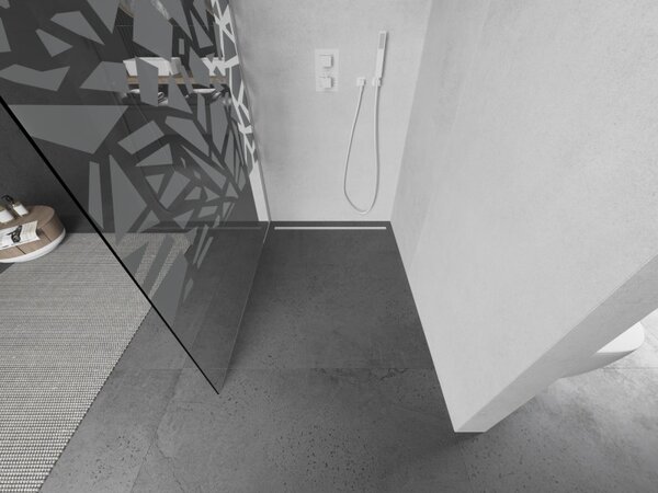 Mexen Kioto, Masa de dus Walk-In 110 x 200 cm, 8 mm sticla transparenta/alb, profil alb, 800-110-101-20-85