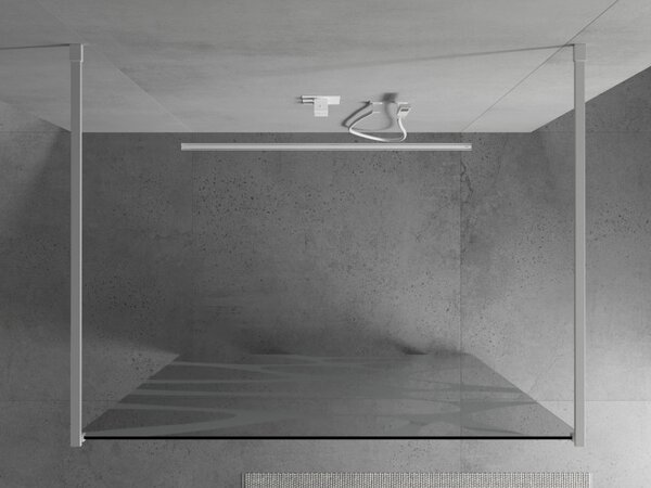 Mexen Kioto, paravan de duș 100 x 200 cm, model sticlă transparent/alb de 8 mm, 2x distanțier stabilizator alb, 800-100-002-20-97
