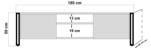 Comoda TV Stil Industrial Arcas Norma 180 X 50 X 45