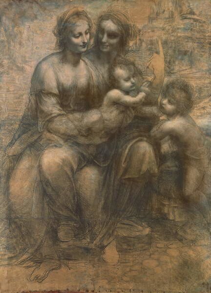 Leonardo da Vinci - Reproducere The Virgin and Child with Saint Anne, and the Infant Saint John the Baptist, (30 x 40 cm)