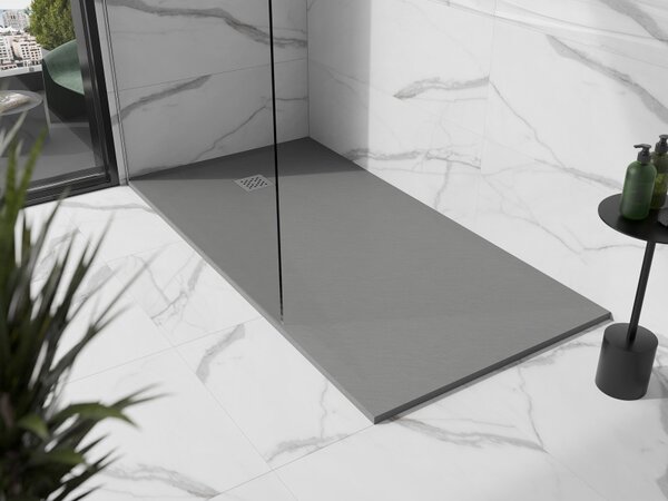 Mexen Stone+, cada dreptunghiulară din compozit mineral 160 x 70 cm, gri-beton, 44617016