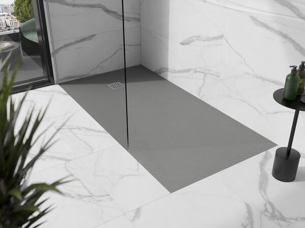 Mexen Stone+, cada dreptunghiulară din compozit mineral 160 x 70 cm, gri-beton, 44617016