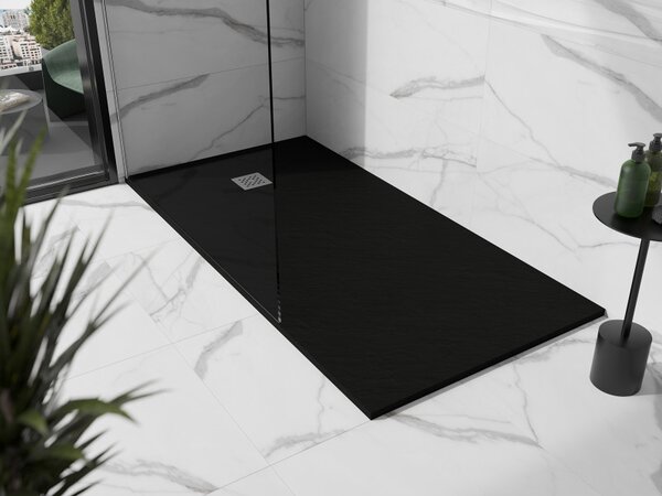 Mexen Stone+, cada dreptunghiulară din compozit mineral 160 x 70 cm, negru mat, 44707016