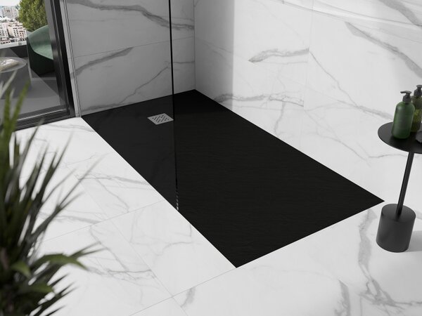 Mexen Stone+, cada dreptunghiulară din compozit mineral 160 x 70 cm, negru mat, 44707016