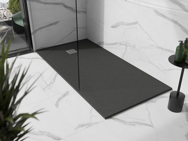 Mexen Stone+, cada dreptunghiulară din compozit mineral 160 x 70 cm, antracit, 44717016