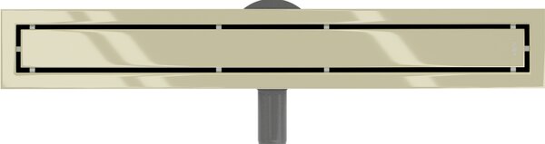 Mexen Flat 360°, canal de duș din oțel inoxidabil model M13 2 în 1 pentru pozarea gresie 50 cm, auriu lucios, 1510050-40