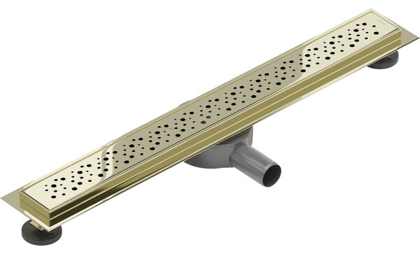 Mexen Flat 360°, canal de duș din oțel inoxidabil model M12 50 cm, auriu strălucitor, 1521050-40