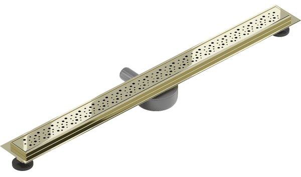 Mexen Flat 360°, canal de duș din oțel inoxidabil model M12 80 cm, auriu strălucitor, 1521080-40