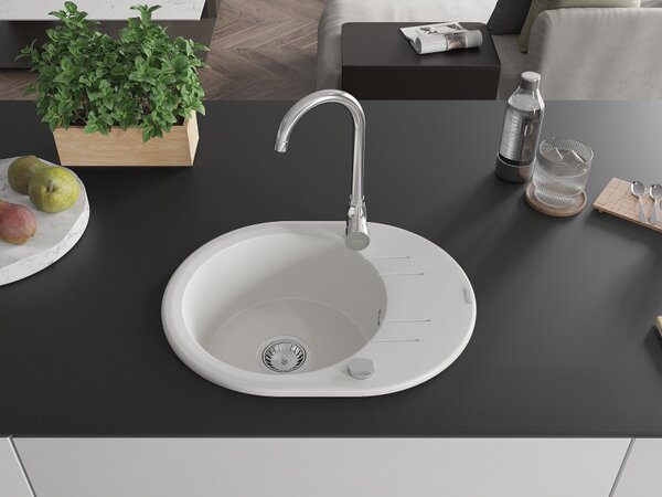 Mexen Kevin, chiuveta granit 586x458x190 mm, 1 camera, alb, 6517581005-20