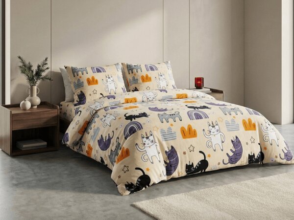 Lenjerie din microplush PURRSLEEP bej Dimensiunile lenjeriei: 70 x 90 cm | 140 x 220 cm