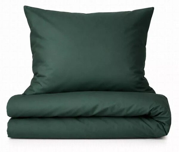 Lenjerie de pat din bumbac satinat - Dark green | 140 x 200 cm / 70 x 90 cm