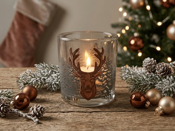 Suport pentru lumanari tip pastila FOREST DEER 8 cm