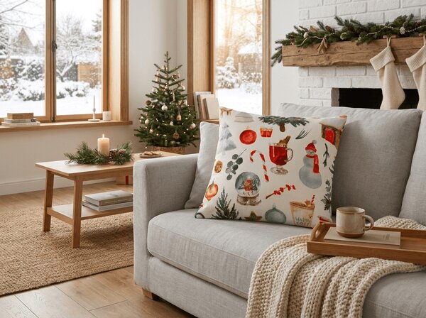 Husa de perna din microfibra FESTIVE MAGIC 45x45 cm, alb