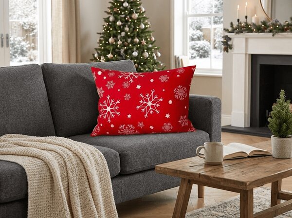 Fata de perna din microfibra SNOWFALL 50x70 cm, rosu