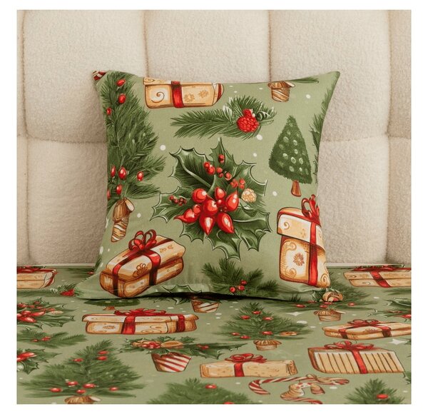 Husa de perna din microfibra CHRISTMAS PRESENTS 45x45 cm, verde